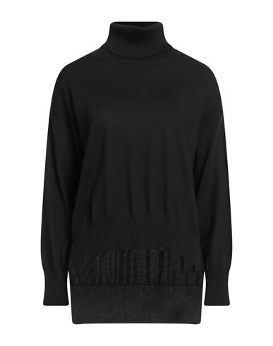 Aragona Woman Turtleneck Black Size 10 Merino Wool