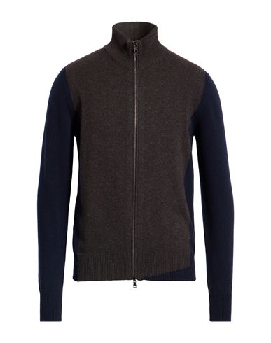 Aion Man Cardigan Dark Brown Size 44 Virgin Wool, Cashmere In Brown