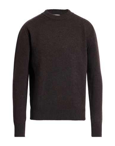 Aion Man Turtleneck Dark Brown Size 44 Virgin Wool, Cashmere In Brown