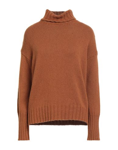 Aragona Woman Turtleneck Brown Size 8 Cashmere In Brown