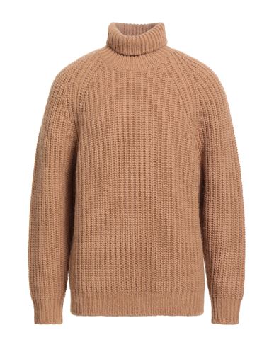 Pt Torino Man Turtleneck Camel Size 40 Wool, Alpaca Wool, Acrylic In Nude
