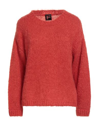 Fisico Cristina Ferrari Fisico Woman Sweater Coral Size M Mohair Wool, Polyamide, Wool In Red