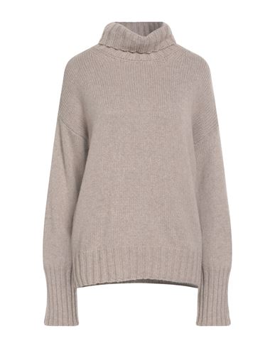 Aragona Woman Turtleneck Sand Size 8 Cashmere In Gray