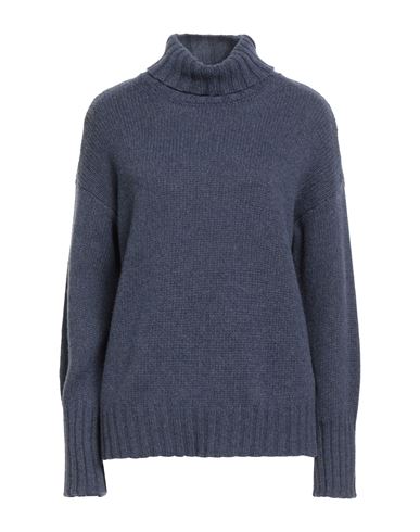 Aragona Woman Turtleneck Slate Blue Size 8 Cashmere