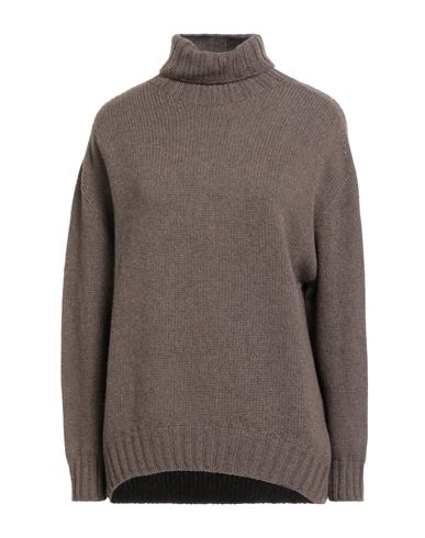Aragona Woman Turtleneck Khaki Size 8 Cashmere In Gray