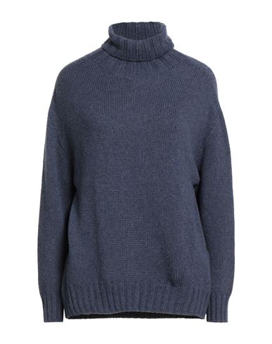 Aragona Woman Turtleneck Navy Size 8 Cashmere In Blue