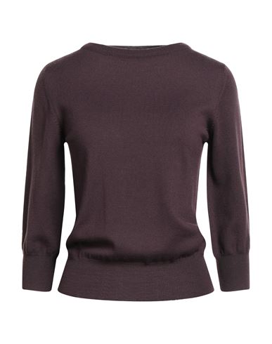 Aragona Woman Sweater Plum Size 8 Merino Wool In Brown