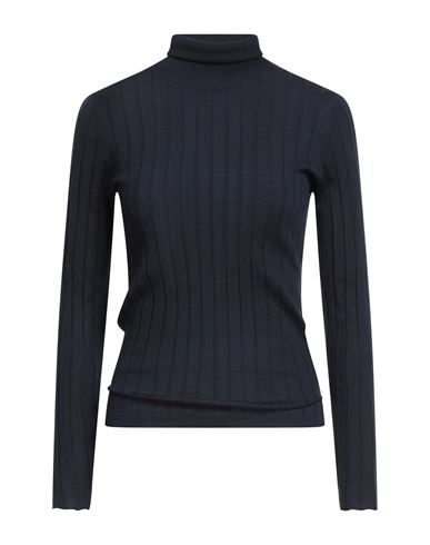 Aragona Woman Turtleneck Midnight Blue Size 10 Merino Wool In Blue
