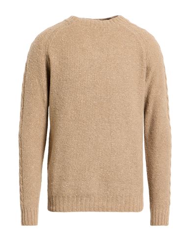 Wool & Co Man Sweater Sand Size L Wool, Polyamide In Brown