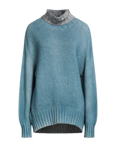 Aragona Woman Turtleneck Deep Teal Size 10 Cashmere In Blue