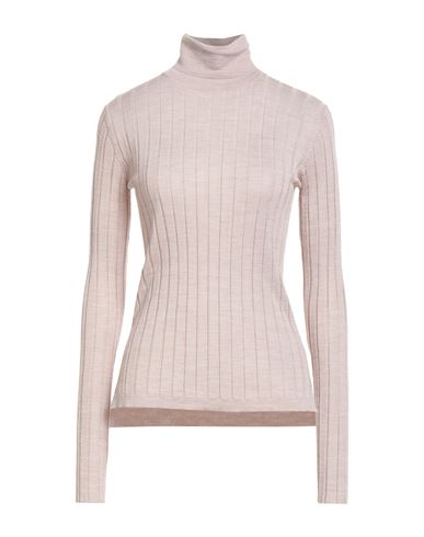 Aragona Woman Turtleneck Sand Size 12 Merino Wool