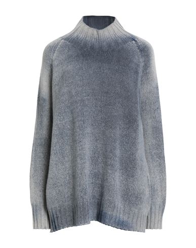 Aragona Woman Turtleneck Blue Size 8 Cashmere