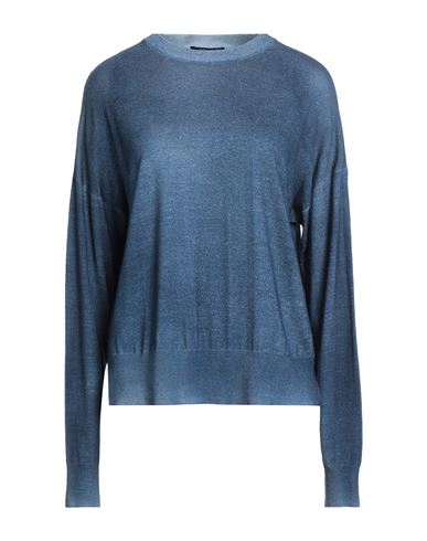 Aragona Woman Sweater Navy Size 6 Merino Wool In Blue