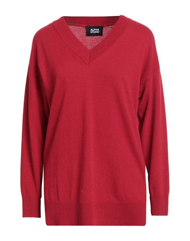 Alpha Studio Woman Sweater Red Size 6 Recycled Wool, Ecovero Viscose, Recycled Polyamide, Recycled C