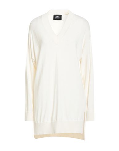 Alpha Studio Woman Sweater Cream Size 10 Recycled Wool, Ecovero Viscose, Recycled Polyamide, Recycle In White