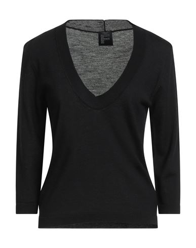 Fisico Cristina Ferrari Fisico Woman Sweater Charcoal Size L Virgin Wool In Black