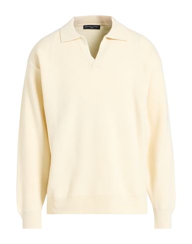 Daniele Fiesoli Lab Man Sweater Cream Size L Merino Wool, Cashmere In Nude