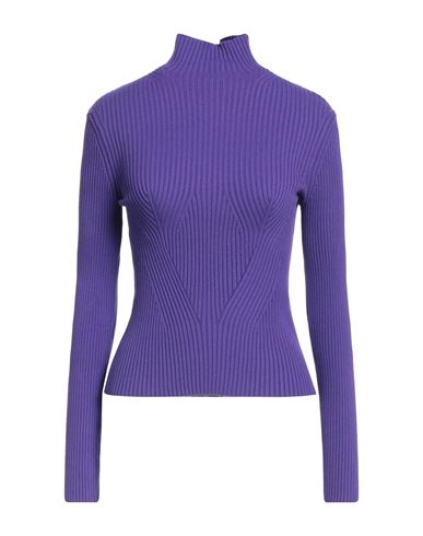Eleonora Gottardi Woman Turtleneck Purple Size M Viscose, Polyester In Purple