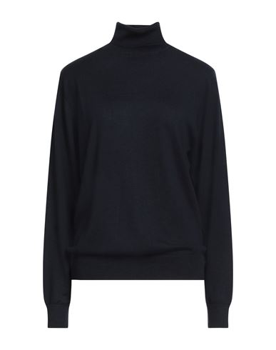 Wild Cashmere Woman Turtleneck Midnight Blue Size 14 Silk, Cashmere