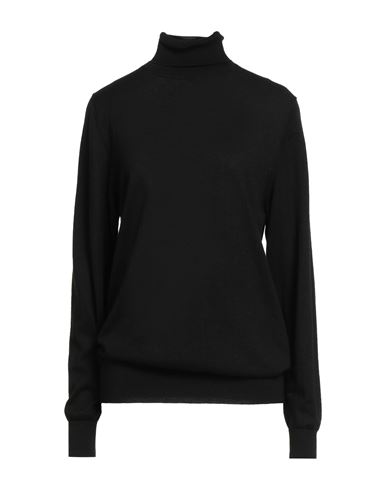 Wild Cashmere Woman Turtleneck Black Size 14 Silk, Cashmere