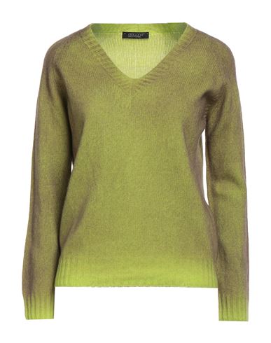 Aragona Woman Sweater Lime Green Size 10 Wool, Cashmere