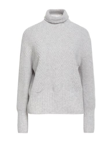 Aragona Woman Turtleneck Light Grey Size 10 Wool, Cashmere In Gray