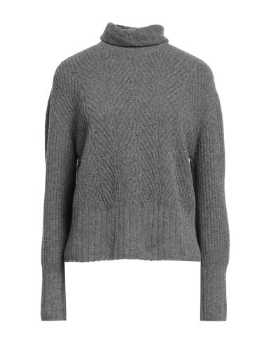 Aragona Woman Turtleneck Grey Size 8 Wool, Cashmere In Gray