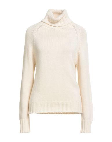 Aragona Woman Turtleneck Ivory Size 8 Wool In White
