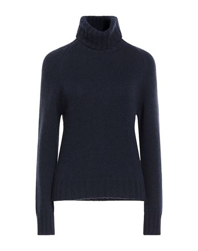 Aragona Woman Turtleneck Midnight Blue Size 8 Wool In Blue