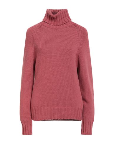 Aragona Woman Turtleneck Antique Rose Size 8 Wool In Pink