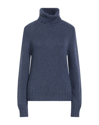 Aragona Woman Turtleneck Blue Size 6 Wool