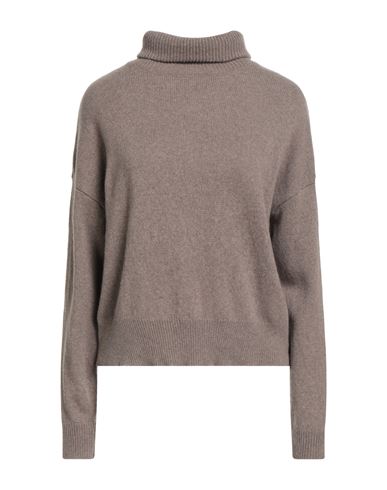 Aragona Woman Turtleneck Taupe Size 6 Cashmere In Gray