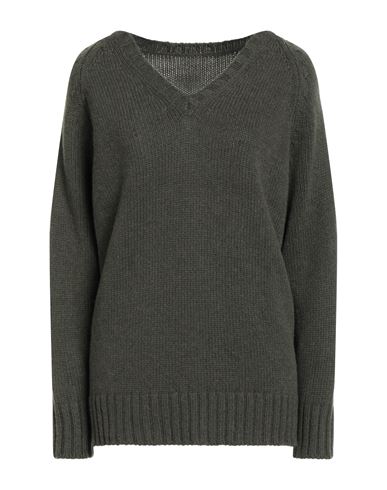 Aragona Woman Sweater Military Green Size 10 Cashmere