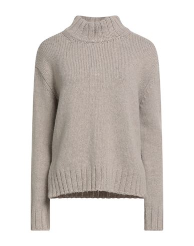 Aragona Woman Turtleneck Beige Size 6 Baby Alpaca Wool, Merino Wool In Sand
