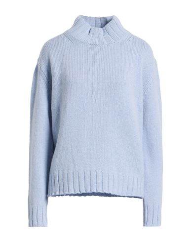 Aragona Woman Turtleneck Sky Blue Size 2 Baby Alpaca Wool, Merino Wool In Blue
