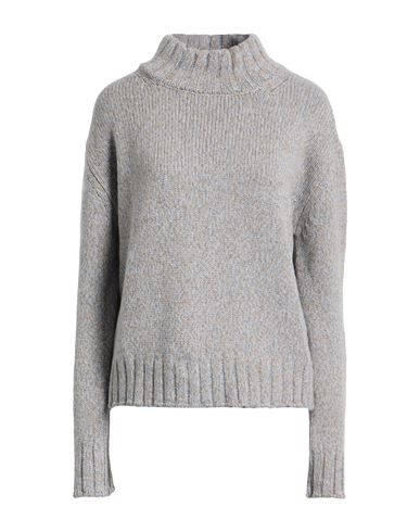 Aragona Woman Turtleneck Beige Size 6 Baby Alpaca Wool, Merino Wool In Gray
