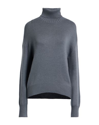 Aragona Woman Turtleneck Grey Size 8 Merino Wool In Gray