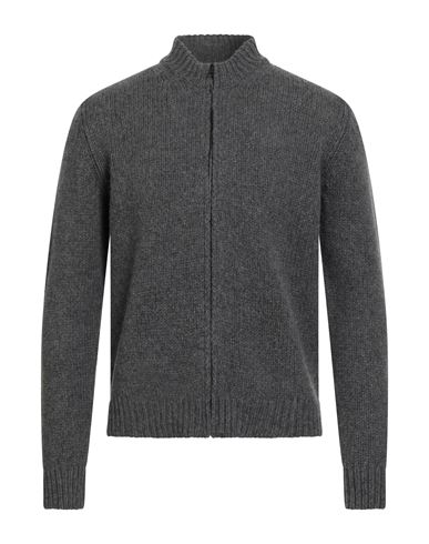 Aragona Man Cardigan Charcoal Size 44 Baby Alpaca Wool, Merino Wool In Gray