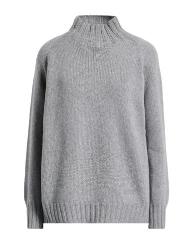 Aragona Woman Turtleneck Grey Size 8 Merino Wool In Gray