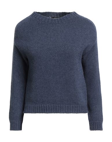 Aragona Woman Sweater Navy Size 8 Cashmere In Blue