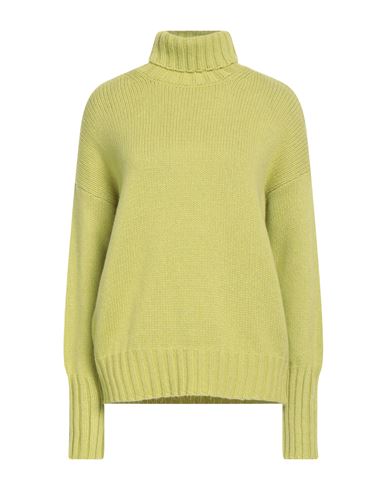 Aragona Woman Turtleneck Lime Green Size 6 Cashmere