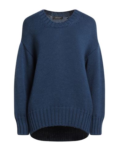 Aragona Woman Sweater Navy Size 8 Wool In Blue