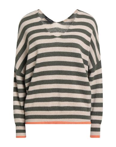 Aragona Woman Sweater Military Green Size 8 Cashmere In Multi