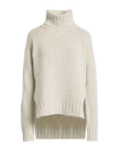 Aragona Woman Turtleneck Light Grey Size 8 Baby Alpaca Wool, Merino Wool In Gray