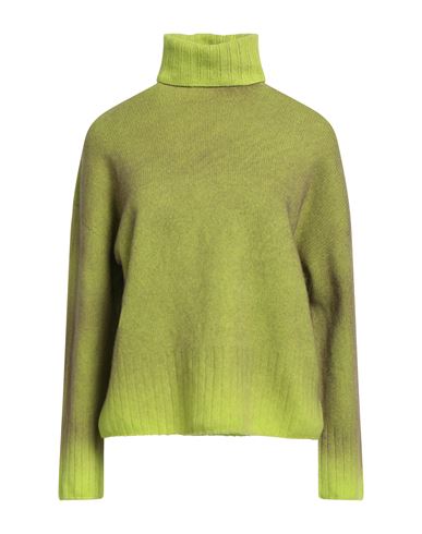 Aragona Woman Turtleneck Lime Green Size 8 Wool, Cashmere
