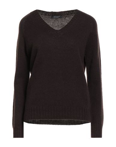 Aragona Woman Sweater Dark Brown Size 10 Wool, Cashmere In Brown