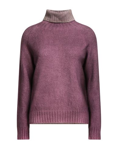 Aragona Woman Turtleneck Plum Size 8 Wool, Cashmere In Purple