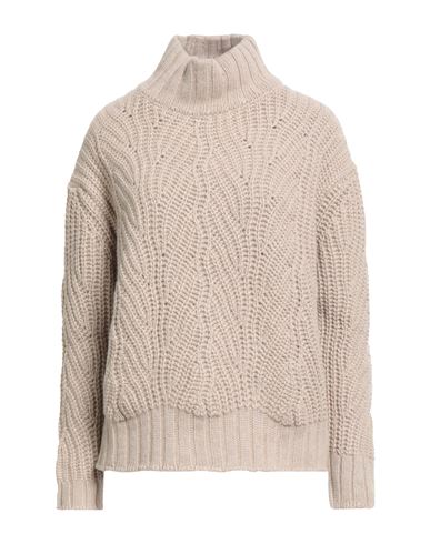 Aragona Woman Turtleneck Beige Size 10 Wool, Cashmere In Neutral