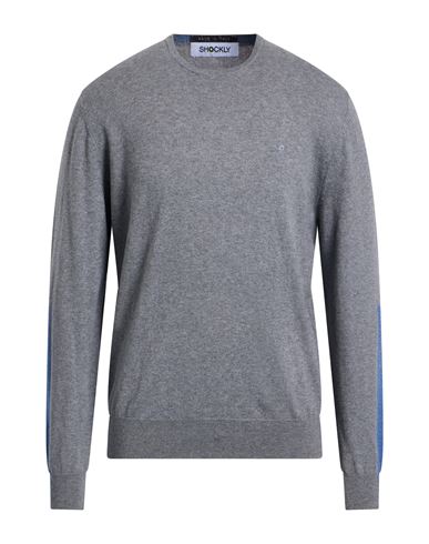Shockly Man Sweater Grey Size 46 Cotton, Cashmere In Blue