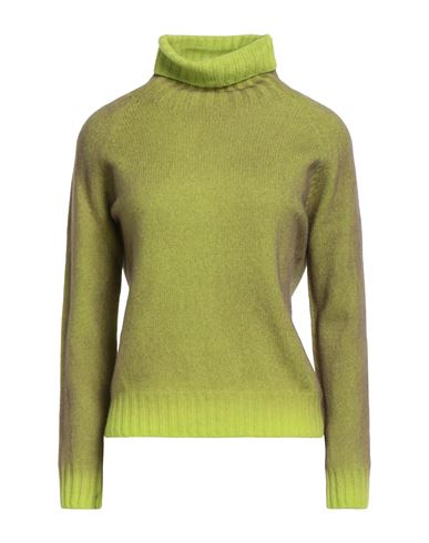 Aragona Woman Turtleneck Lime Green Size 6 Wool, Cashmere